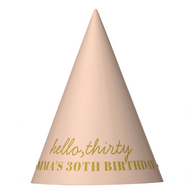 Pastel Peachy Hello Thirthday Party Gorra (Anverso)