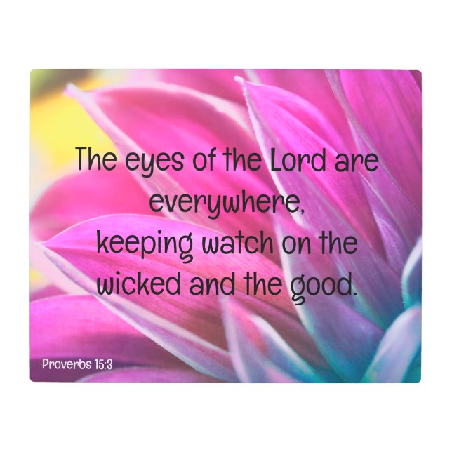 Pastel Petals Proverbs 15:3 Arte Pared Metalizado (Anverso)