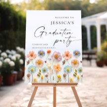 Pastel Pink Boho Wildflower Graduation Party