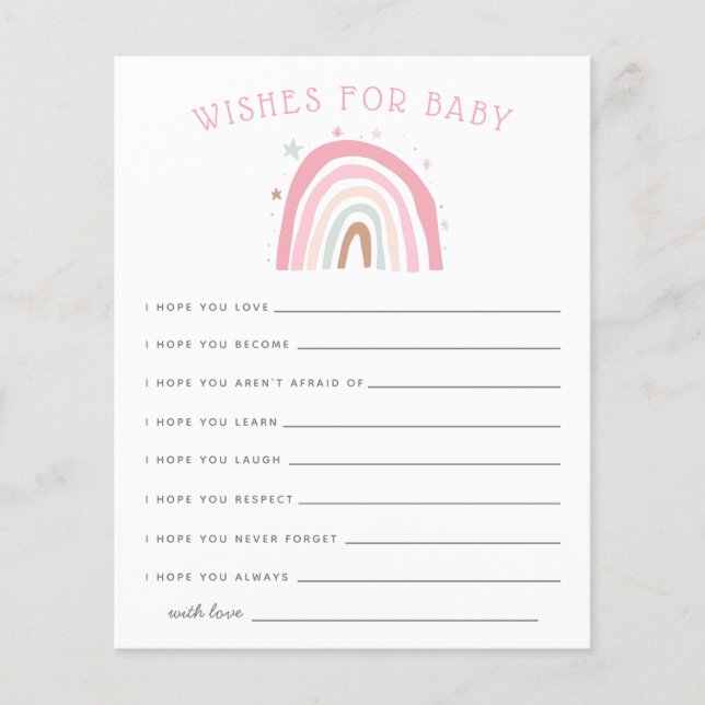 Pastel Pink Rainbow Shower Wire para la tarjeta de (Anverso)