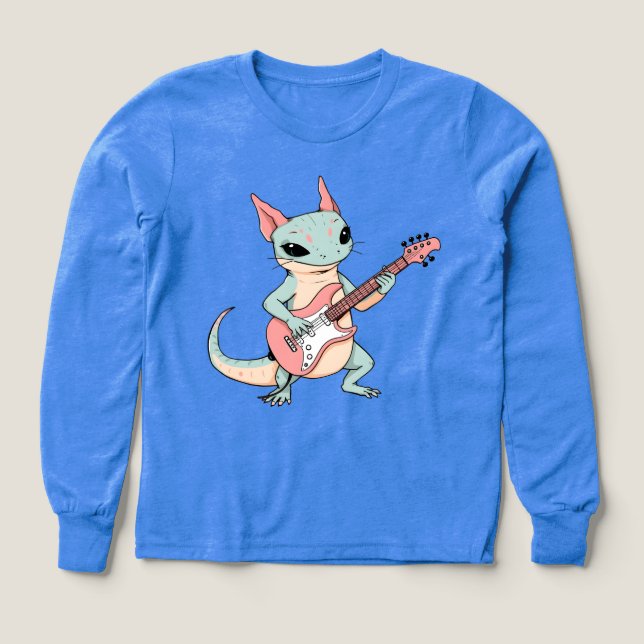 Pastel Punk Rock Axolotl Guitar Player Soft Grunge (Diseño frontal)