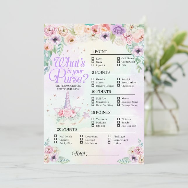 Pastel Rainbow Baby Qué hay en tu tarjeta de juego (Anverso de pie)