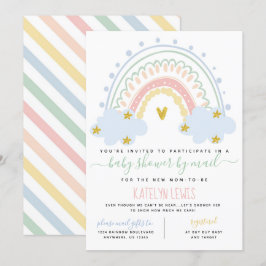 Pastel Rainbow Baby Shower por invitación de corre