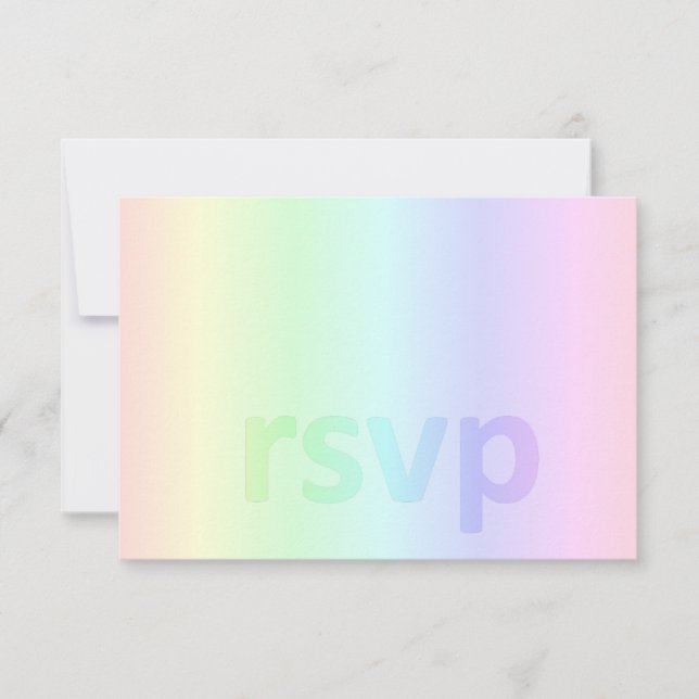 Pastel Rainbow Baby Shower RSVP (Anverso)