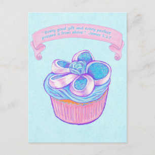 Pastel rosa~Buena postal de escritura de regalo