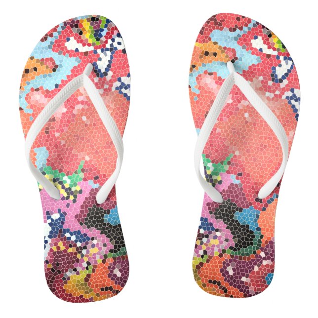 Pastel rosa Funky Resumen Flip Flops Sandalias (Plantilla)