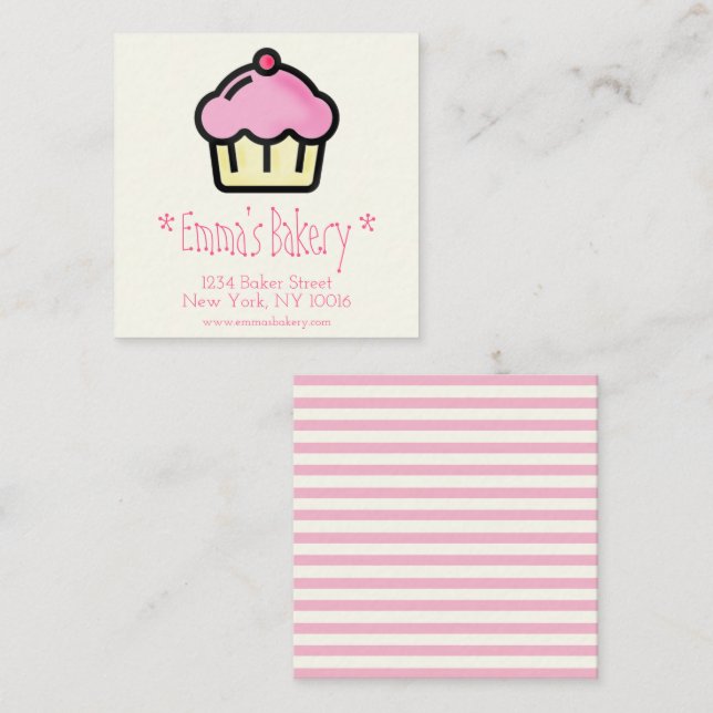 Pastel rosa - Tarjetas de visita personalizadas pa (Anverso / Reverso)
