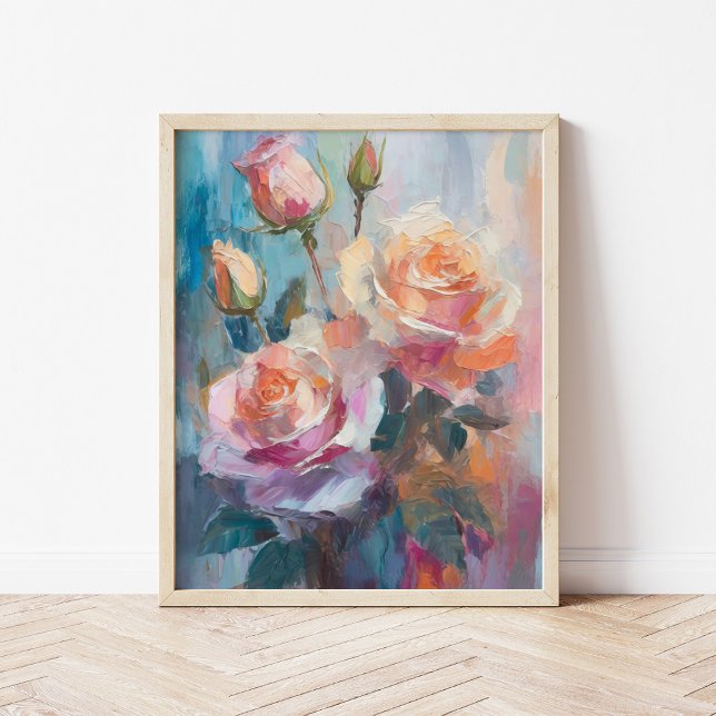 Pastel Rosas arte floral abstracto moderno (Subido por el creador)