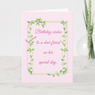 Pastel Rosebuds en una tarjeta de cumpleaños de Iv