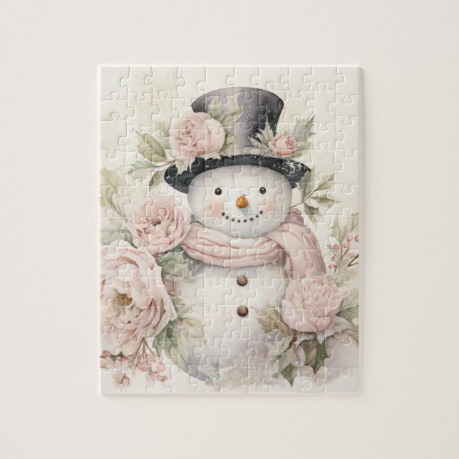 Pastel Snowman_04 Rompecabezas (Vertical)