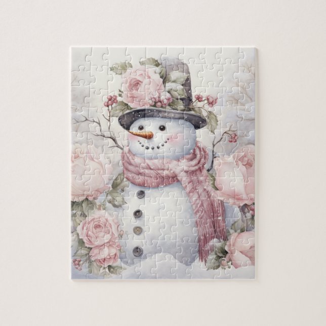 Pastel Snowman_05 Rompecabezas (Vertical)