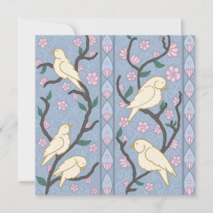 Pastel Songbirds y Flores Invitación al cumpleaños