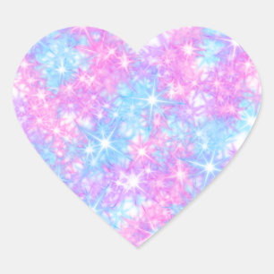 Pastel Sparkle Star Heart Pegatina