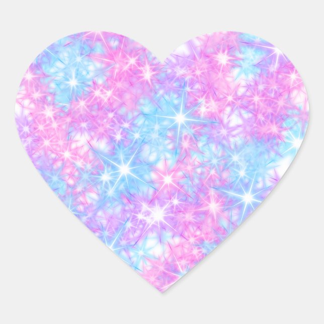 Pastel Sparkle Star Heart Pegatina (Anverso)