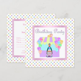 PASTEL SPOTS CIRCUS DIVERSIÓN INVITACIÓN rosa