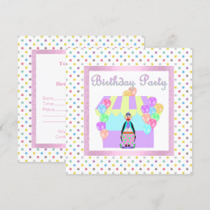PASTEL SPOTS CIRCUS DIVERSIÓN INVITACIÓN rosa