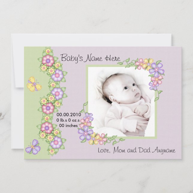 Pastel Spring Flowers Baby Invitación (Anverso)