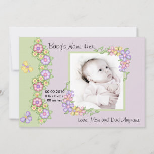 Pastel Spring Flowers Baby Invitación