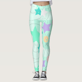 Pastel Stars Girly Holidays Leggings