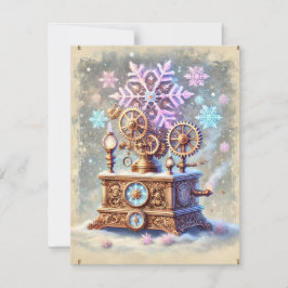 Pastel Steampunk Navidades Tarjeta Ornate Antiguo