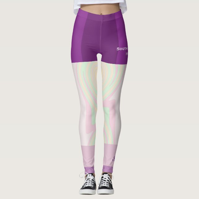 Pastel Swirl Team/Club Leggings con cortometrajes  (Anverso)
