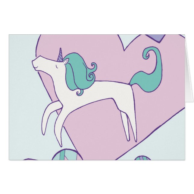 Pastel Unicornio y Corazón (Anverso (Horizontal))