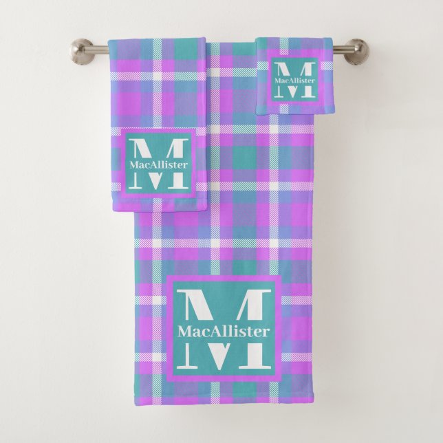 Pastel Vaporwave Tartan Plaid Monograma (In situ)