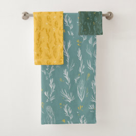 Pastel verde verano soleado amarillo y azul Toalla