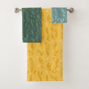 Pastel verde verano soleado amarillo y azul Toalla