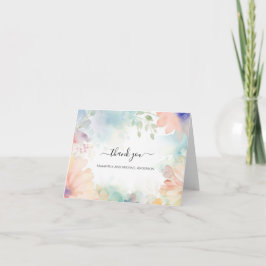 Pastel Watercolor Floral Boda Gracias tarjeta