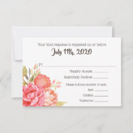 Pastel Watercolor Florals Boda Tarjeta RSVP