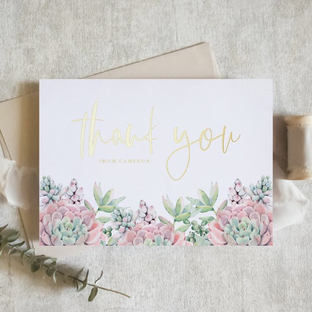 Pastel Watercolor Succulens Cumpleaños Gracias (Subido por el creador)