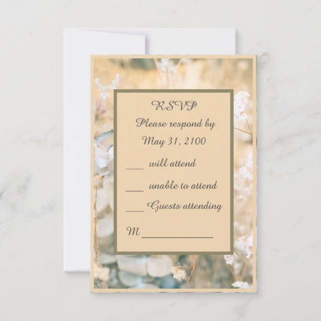Pastel Wildflower Meadow Wedding tarjeta rsvp (Anverso)