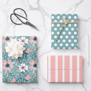 Pastel Wildflowers Juego de Papel para envolver