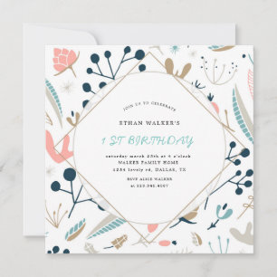 Pastel Woodland   Invitación de cumpleaños