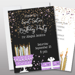 Pastel y Velas dulces 16 Purpurinas