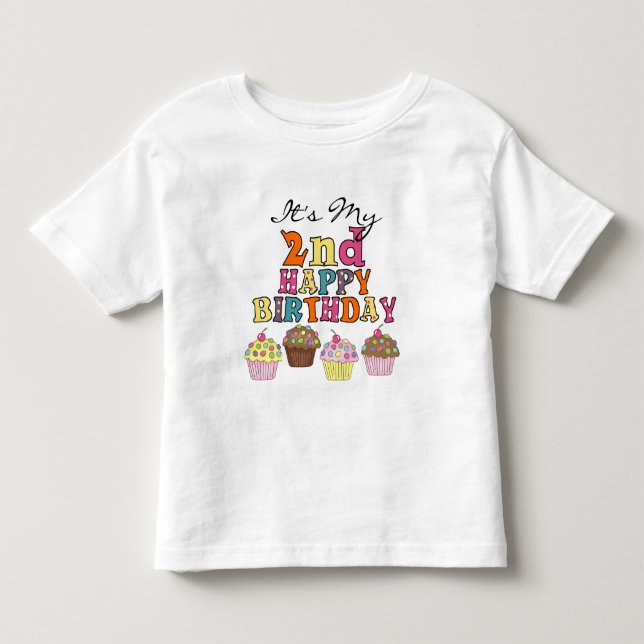 Pasteles de bonito camisetas de segundo cumpleaños (Anverso)