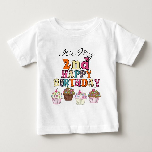 Pasteles de bonito camisetas de segundo cumpleaños (Anverso)