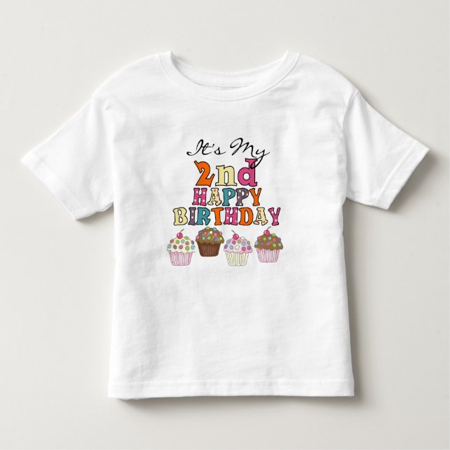 Pasteles de bonito camisetas de segundo cumpleaños (Anverso)