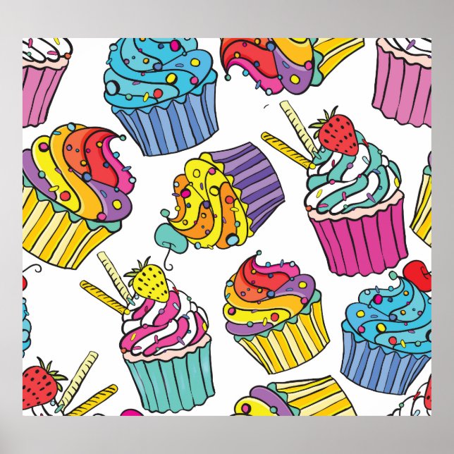 Pasteles de Neon: Patrón de Arte Pop. (Frente)