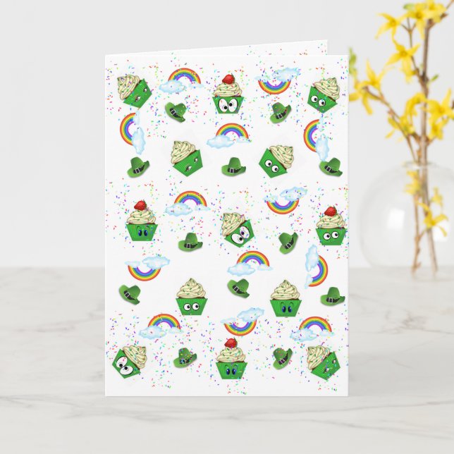 Pasteles de tarjetas de felicitación de San Patric (flor amarilla)