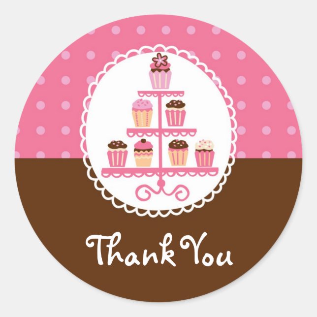 Pasteles En Un Pegatina A Favor Del Stand (Anverso)