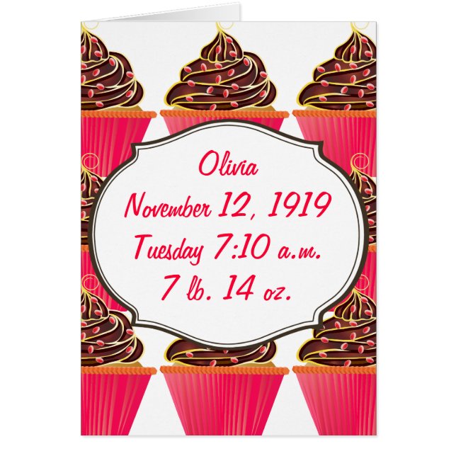 Pasteles rosados Invitaciones para niñas bebé (Frente)