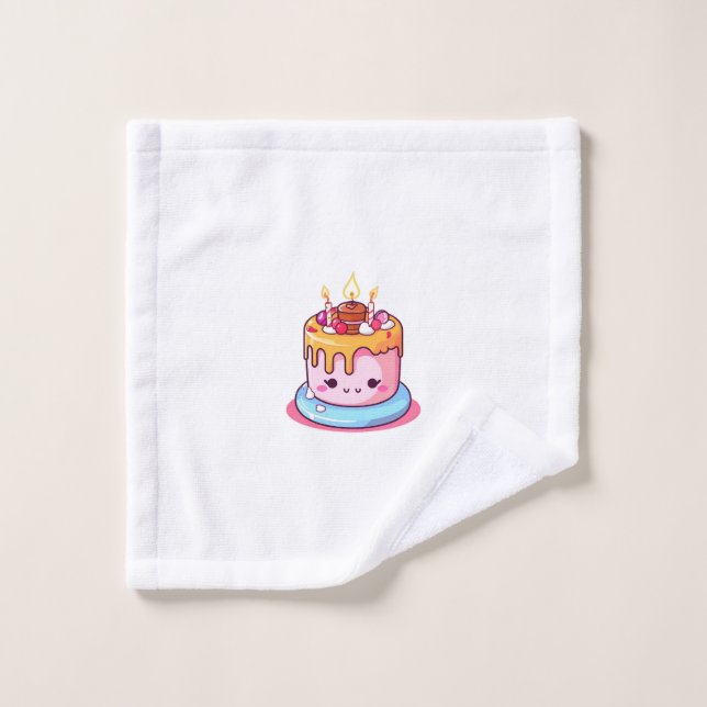 Pastelito kawaii, franela, redondo lindo  (Toallita)
