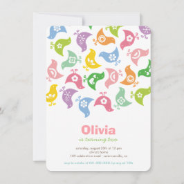 Pastels Retro Chicks Chica Invitación a fiesta de