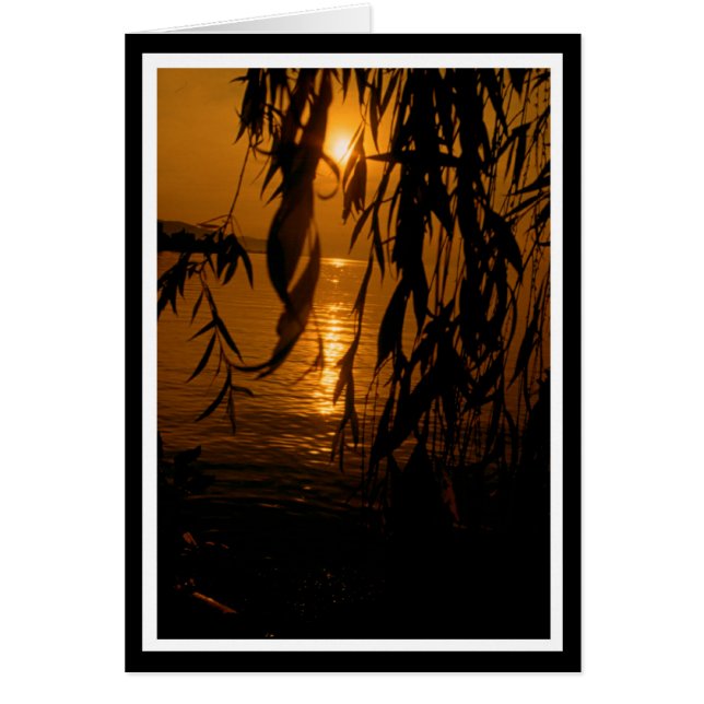 Pasto de luto con puesta de sol tarjeta (Frente)