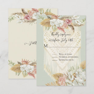 Pasto de Pampas Floral Rosa Rosa Verde Menta RSVP