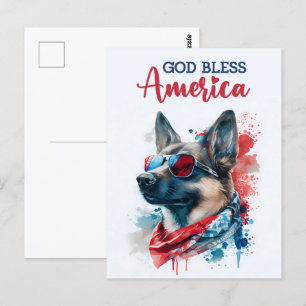 Pastor Alemán, Dios Bendiga a América Tarjeta Post