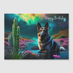Pastor alemán en un cumpleaños mundial para extran