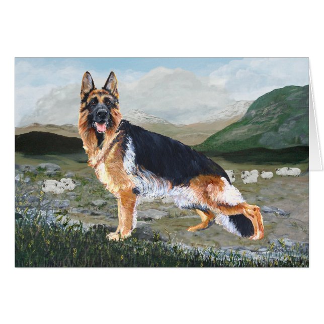 Pastor alemán trabajando (Anverso (Horizontal))